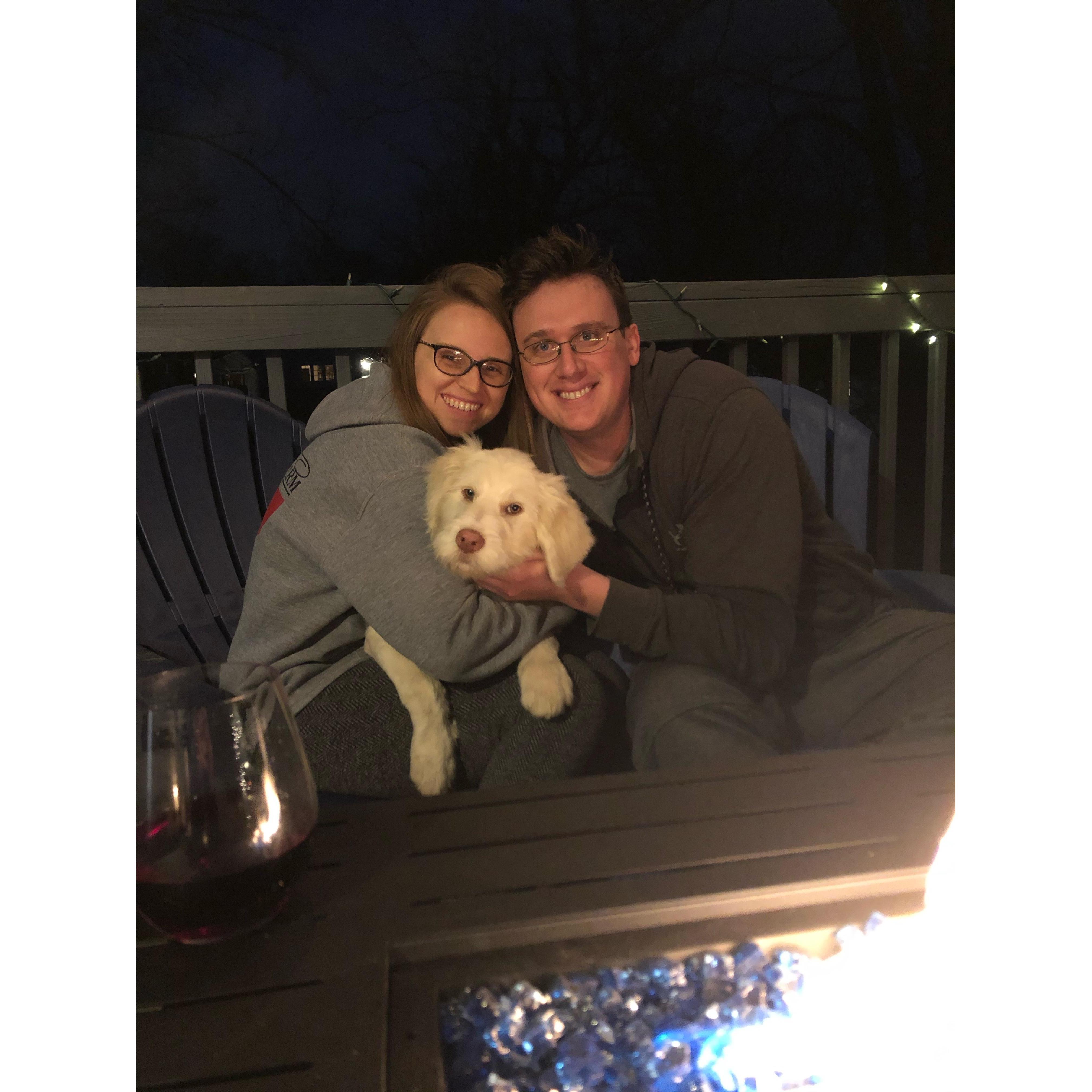 Our first pup, Finn, who we picked up from North Carolina.