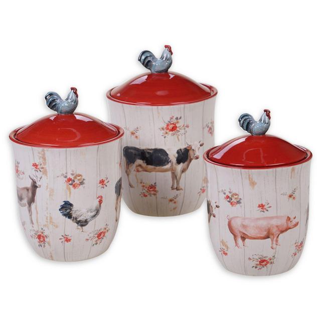 Certified International Farmhouse 3-Piece Canister Set