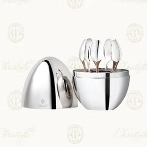 CHRISTOFLE Mood Coffee set of six silver-plated espresso spoons with chest