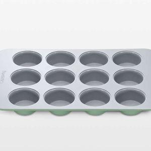 Caraway 12-Cup Non-Stick Ceramic Muffin Pan in Perracotta + Reviews | Crate & Barrel