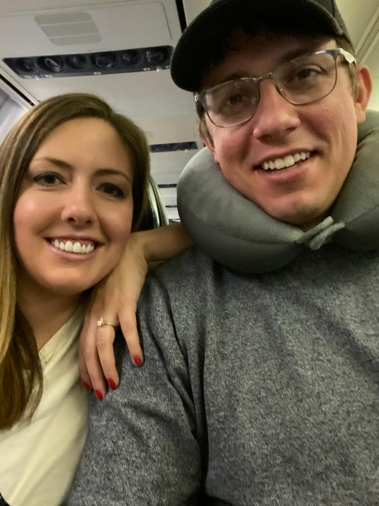 Flying to KY for Thanksgiving! (Wes loves travel pillows)