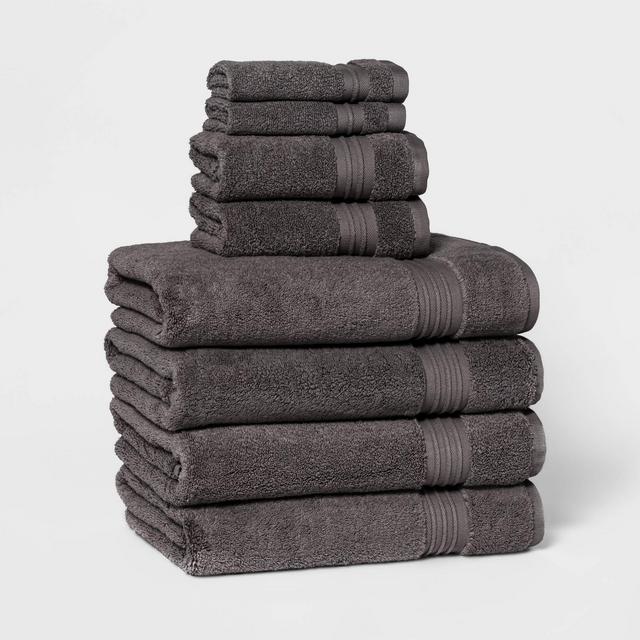 8pc Bath Towel Set Dark Gray - Threshold Signature™