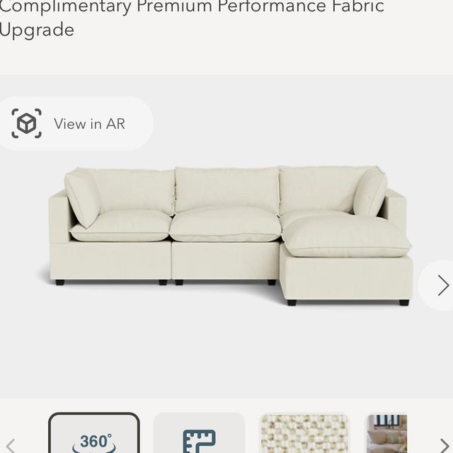 Kova Pillow Cushion Sofa 122" + Ottoman
