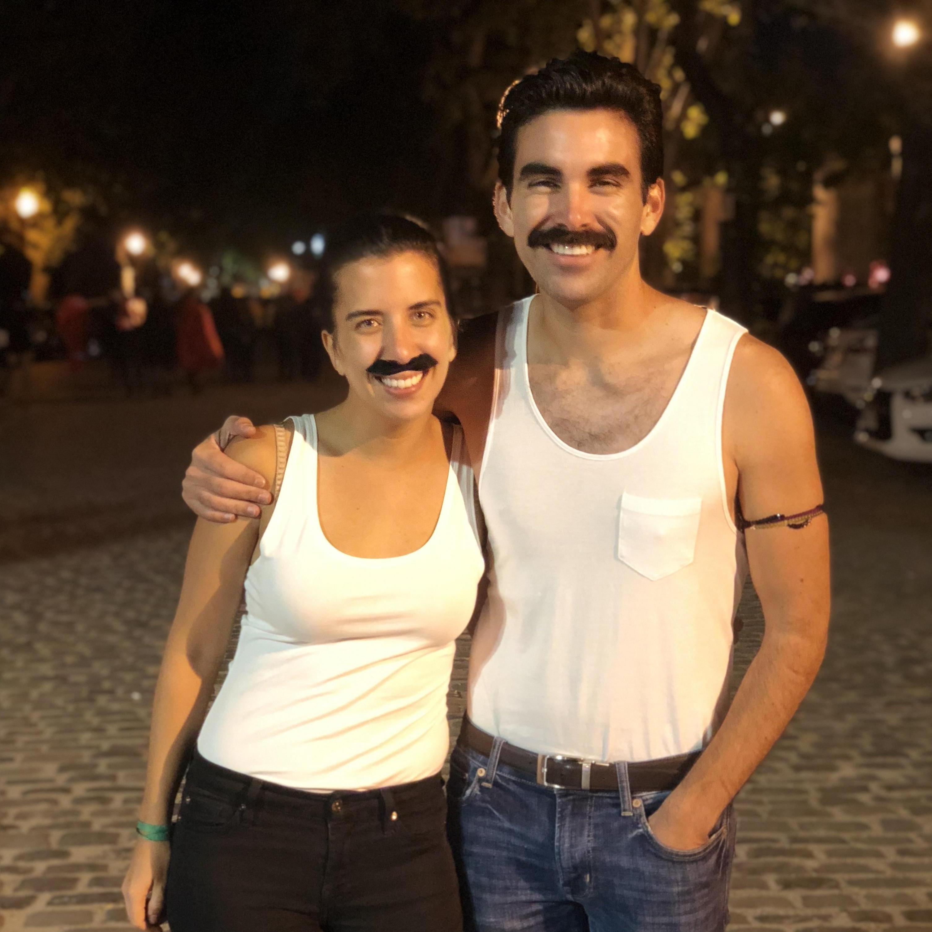 Freddy Mercury # 1 and Freddy Mercury # 2 at a Halloween Party in Santiago, Chile