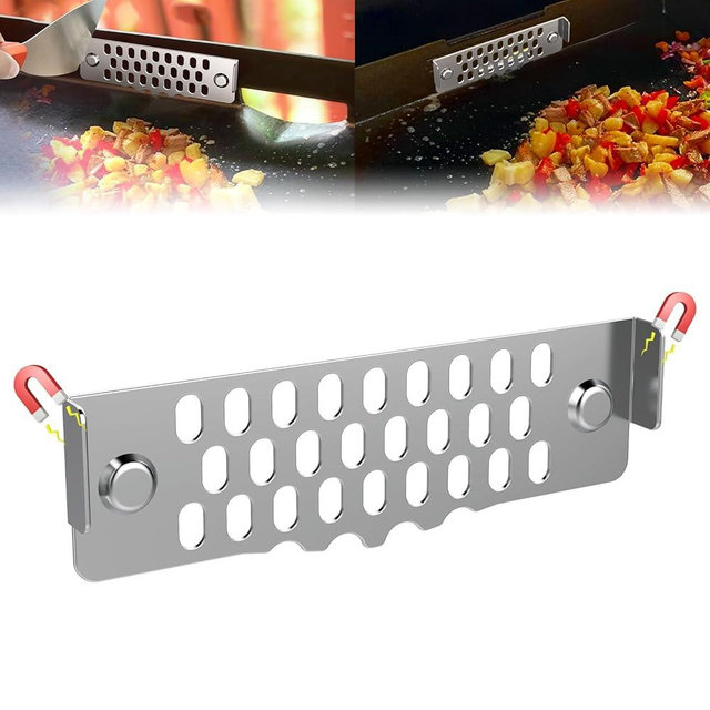 Grease Gate Blocker for Blackstone Griddle, Compatible with Blackstone Griddle Accessories, Grill Accessories for BBQ, Food Mesh Screen Block Food from Falling into Rear Grease Trap, Magnetic (1Pack)