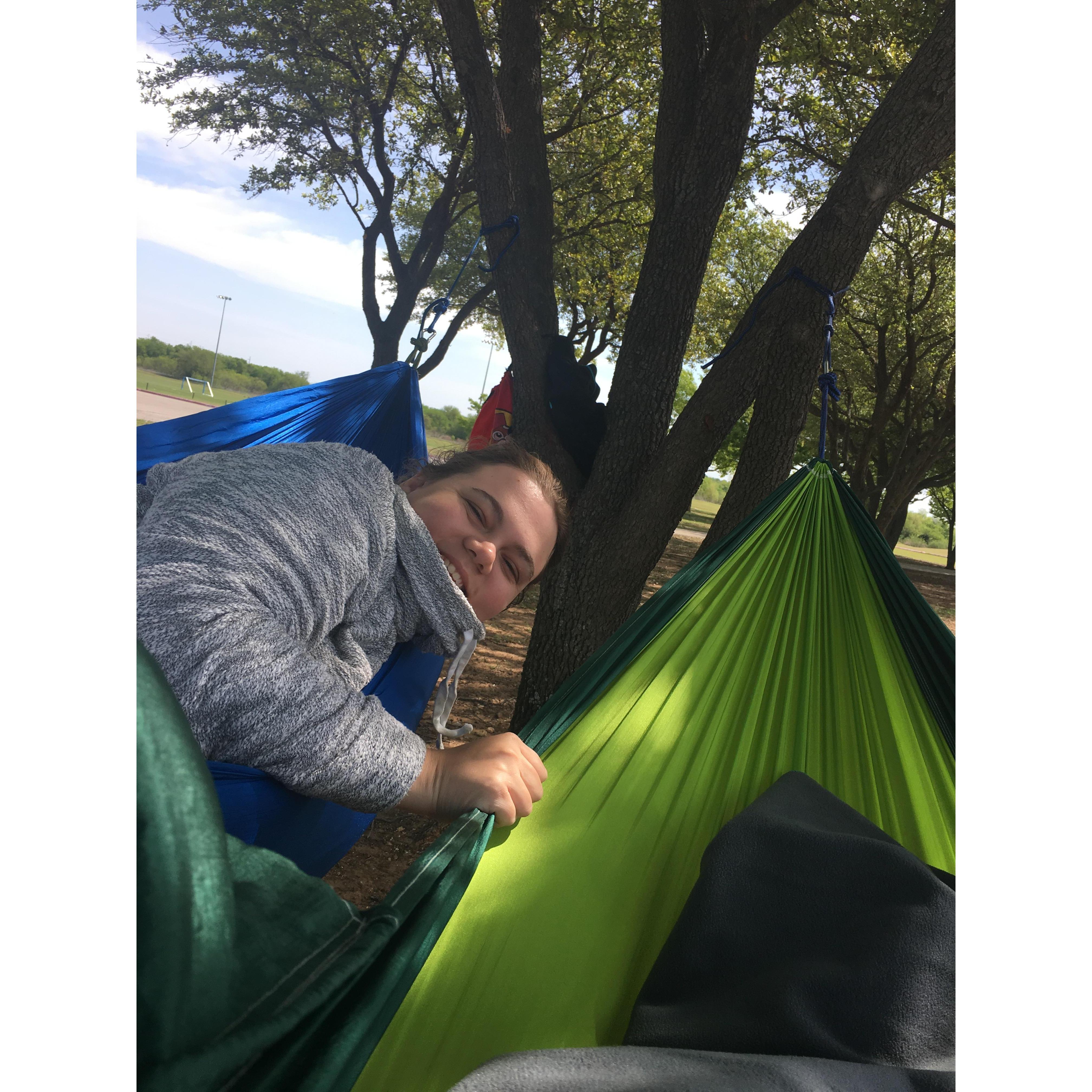 Just hangin'! We like to go hammock in our spare time.