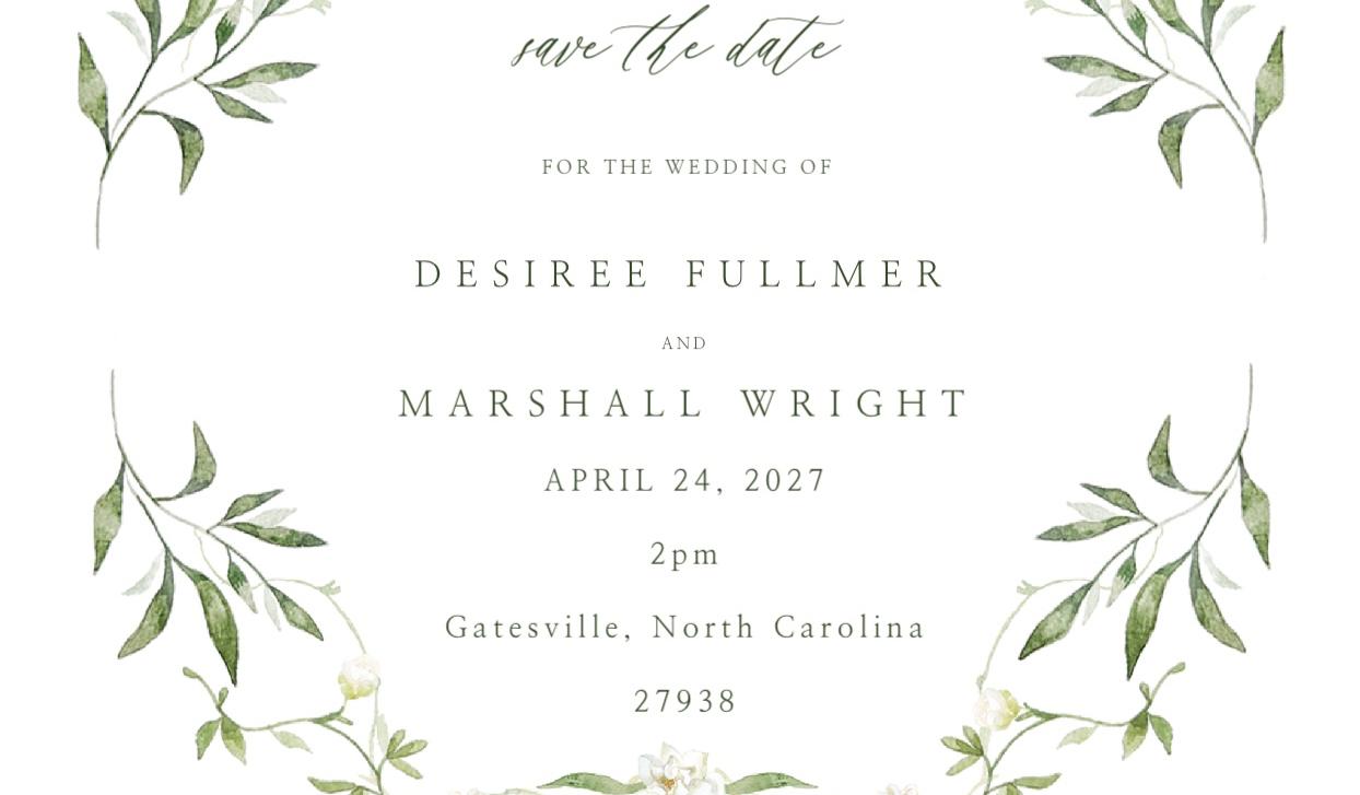 The Wedding Website of Desiree Fullmer and Marshall Wright