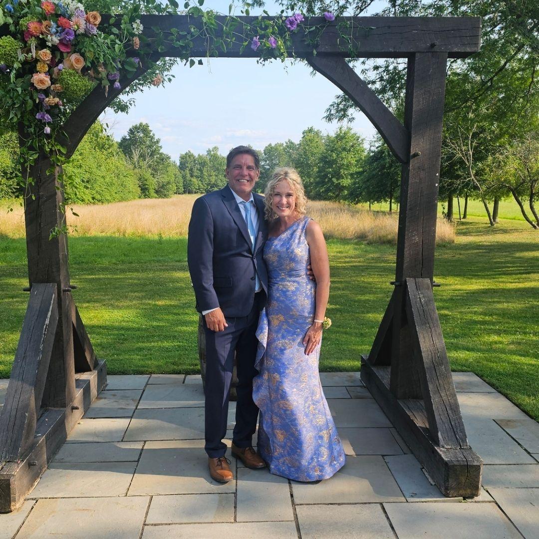 At my daughter's wedding. We clean up pretty well!