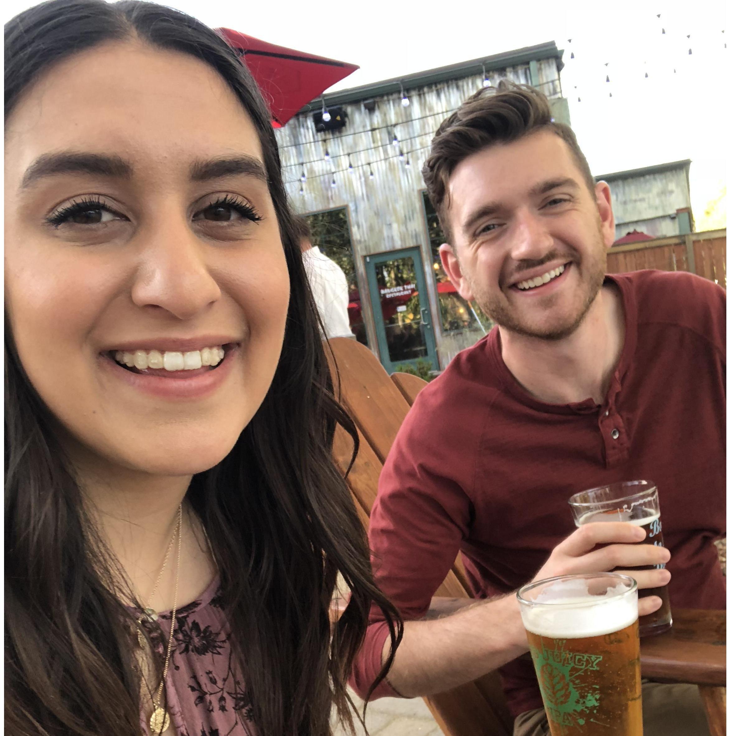 For our one year anniversary, Josh and I decided to recreate our first date! We sat in the chairs in the corner of No-Li Brewery's patio in Spokane, had a beer and reminisced.