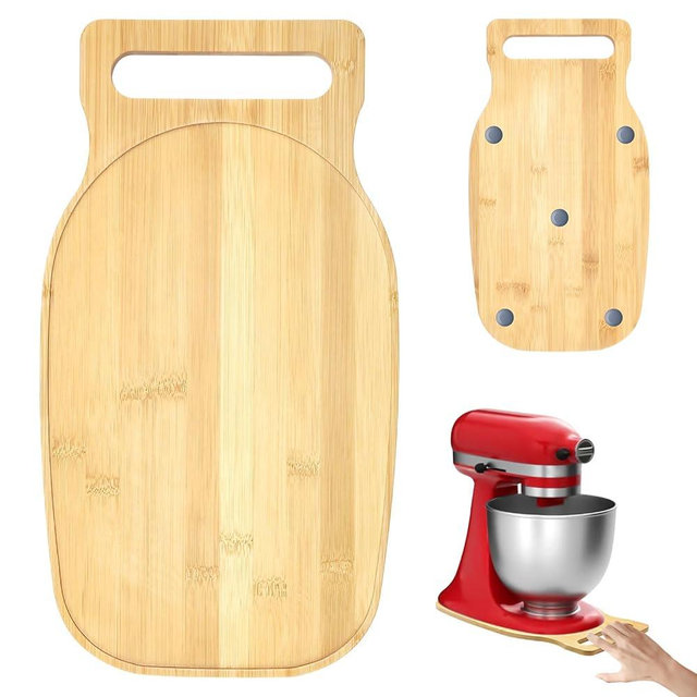 Mixer Slider Compatible with Kitchen aid Bowl Lift 4 .5-5 Qt Stand Mixer Natural Bamboo - Kitchen Countertop Storage Mover Sliding Caddy for Kitchen Aid 4 .5-5 Qt Mixer (Natural)