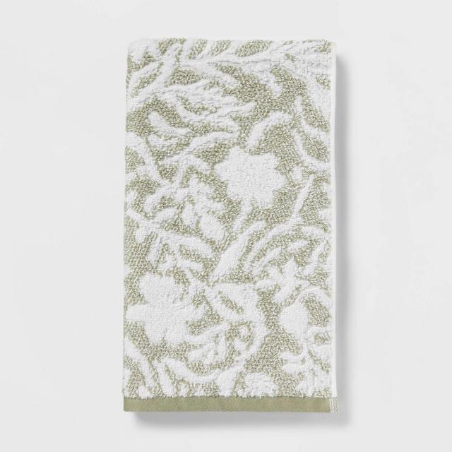 Performance Plus Hand Towel Light Green Floral - Threshold™