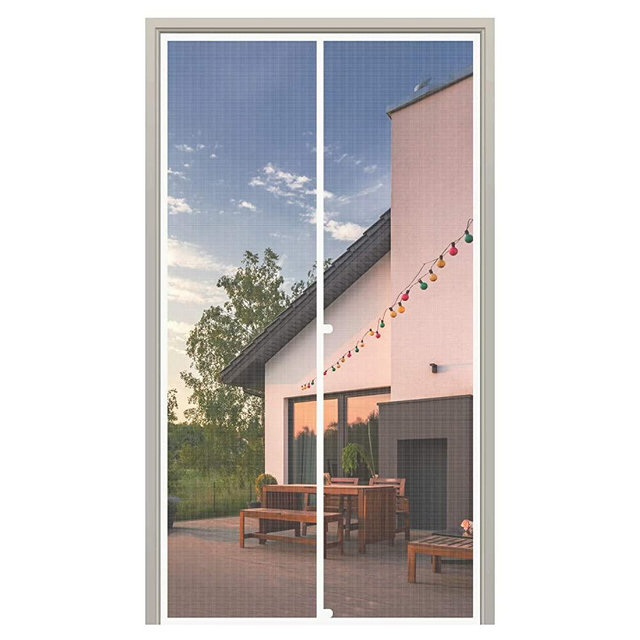 MAGZO Magnet Screen Door 32 x 80, Magnetic Mesh with Heavy Duty for Entry Door Fits Door Size up to 32"x80" Max-White