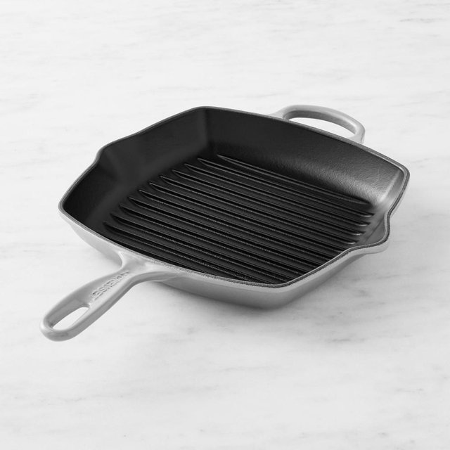Le Creuset Signature Enameled Cast Iron Square Grill Pan, 10", French Grey