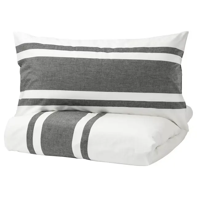 IKEA: BJÖRNLOKADuvet cover and pillowcase(s), white/blackKing