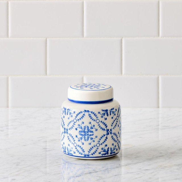 Mark D. Sikes Clementine Bathroom Accessories Canister, Multi, Small
