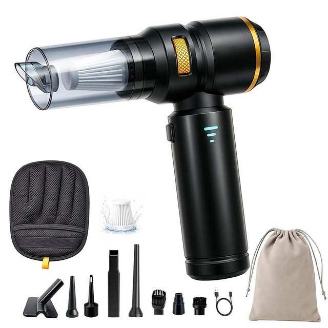 Handheld Car Vacuum, Cordless Portable Vacuum Cleaner with 18000Pa Suction, USB-C Rechargeable, Mini Vacuum for Car, Home, Office, Pet Hair Remover Glove (Black)