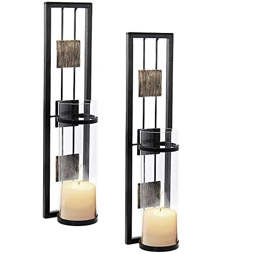 Shelving Solution Wall Sconce Candle Holder Metal Wall Decorations for Living Room, Bathroom, Dining Room, Set of 2