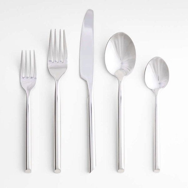 Crate & Barrel Capri Silver 5-Piece Flatware Place Setting