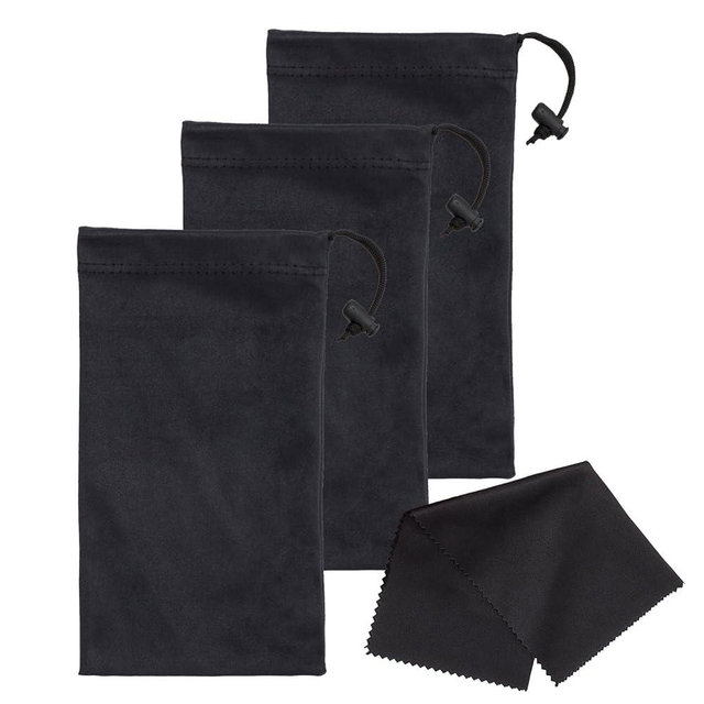 Mamlyn Premium Quality Microfiber Sunglasses Pouch With Spring Fastener