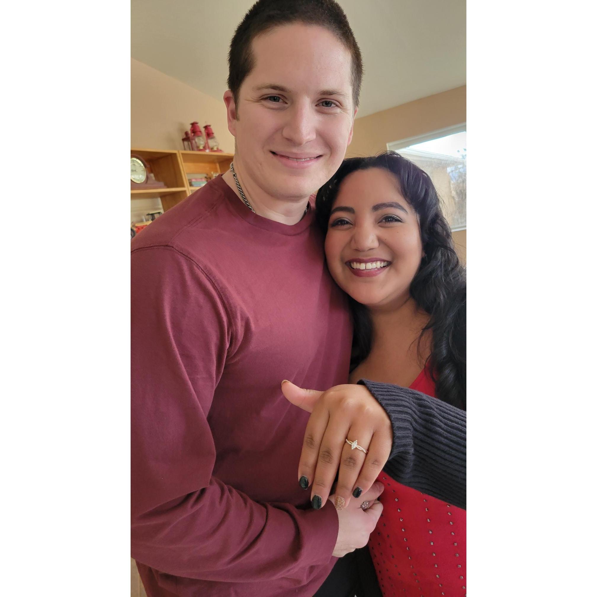 We're engaged!! December 23rd at a joint family Christmas celebration!!!