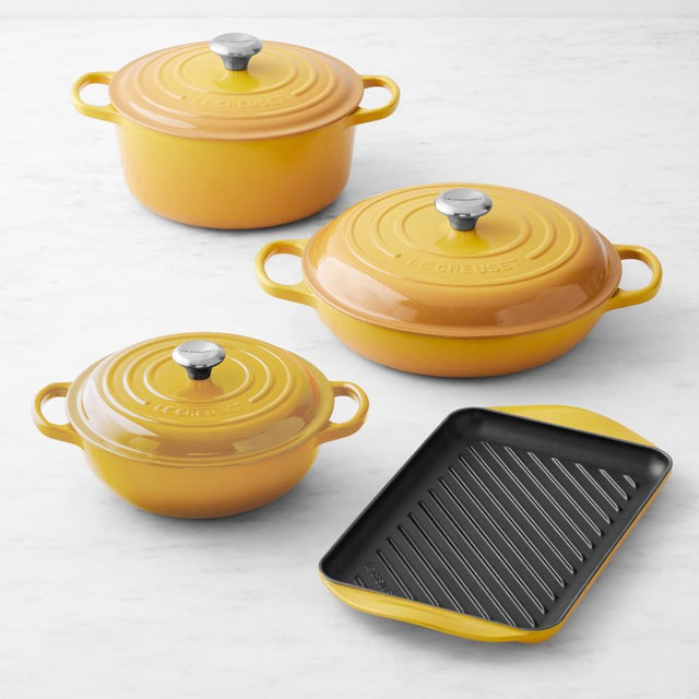 Le Creuset Signature Enameled Cast Iron 7-Piece Cookware Set, Nectar