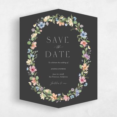 Grey Diamond Wedding Save the Date - Liana Portrait