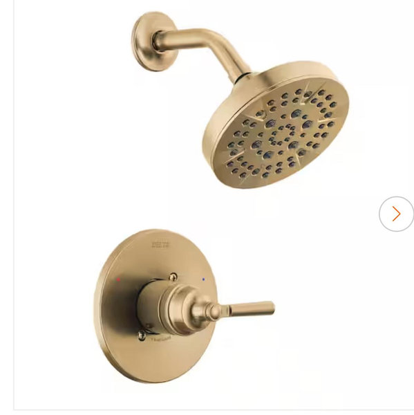 Delta Saylor Gold 1-Handle Wall Mount Shower Trim Kit in Champagne Bronze (Valve Not Included) T14235-CZ