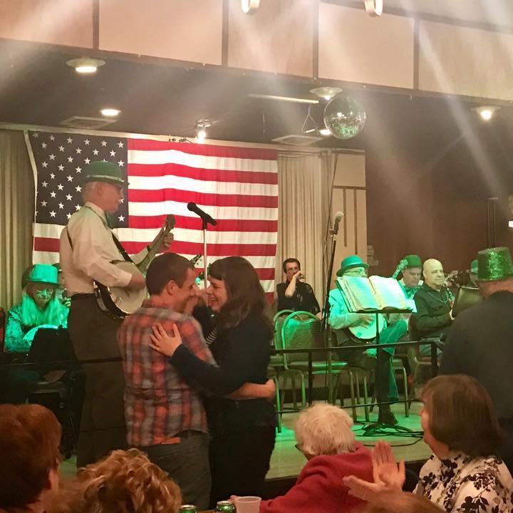 Celebrating Linda's birthday at "Banjo Night" in Pittsburgh, March 2017