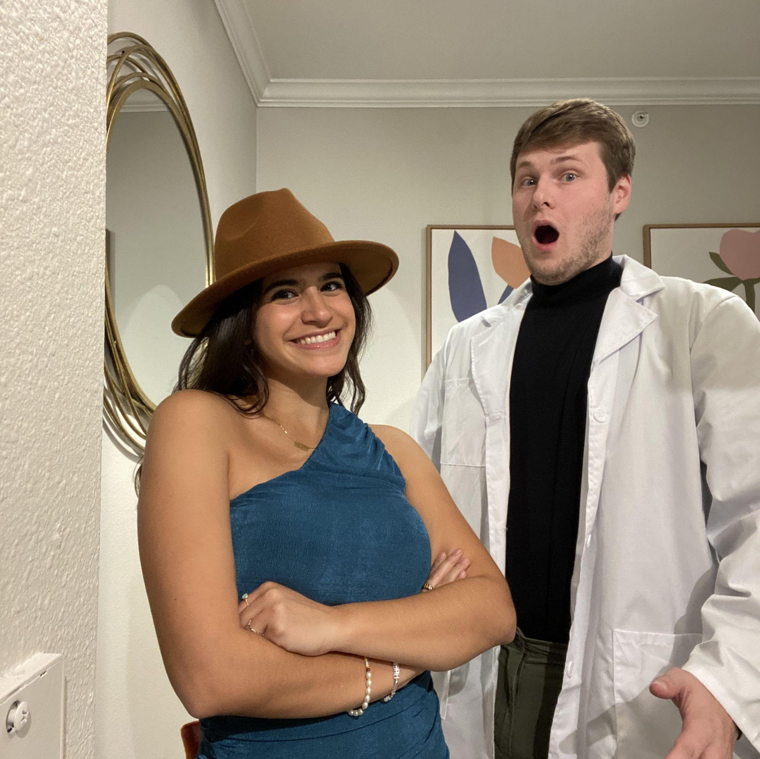 October 2022: Dressed up in one of our many infamous Halloween costumes, Dr. Doofenshmirtz and Perry the Platypus.