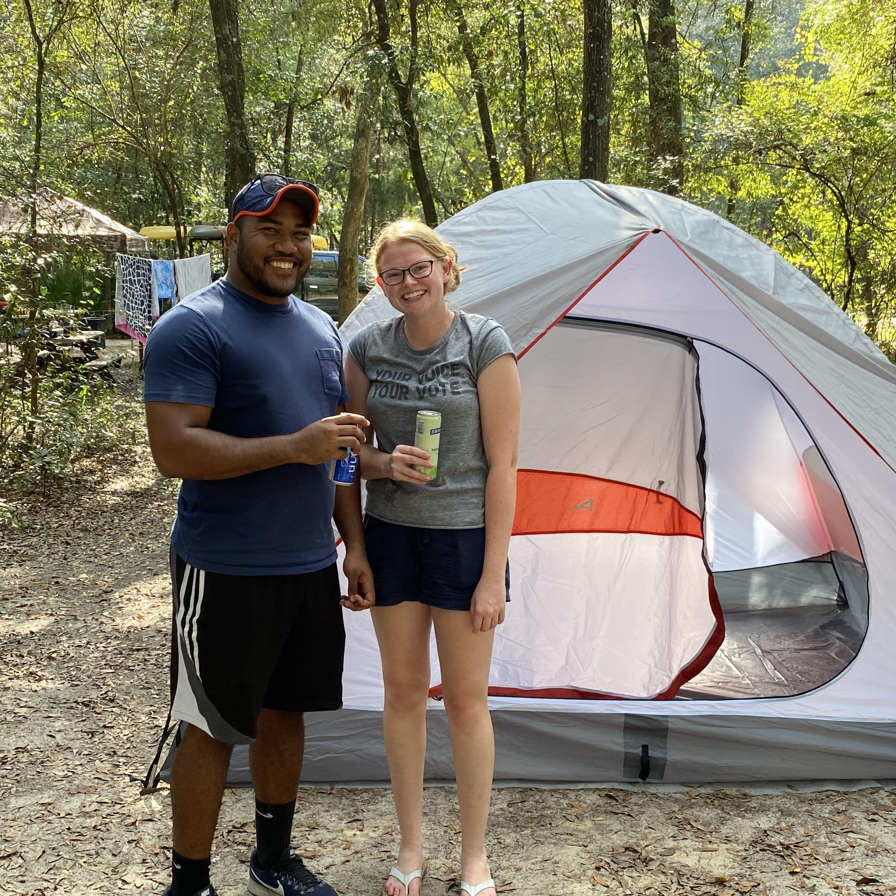 Kris' first camping trip, Ginne Springs, FL, 2020