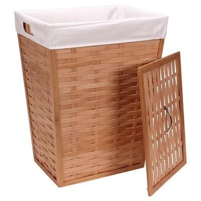 Product description page - Household Essentials® Large Bamboo Hamper with Lid - Natural