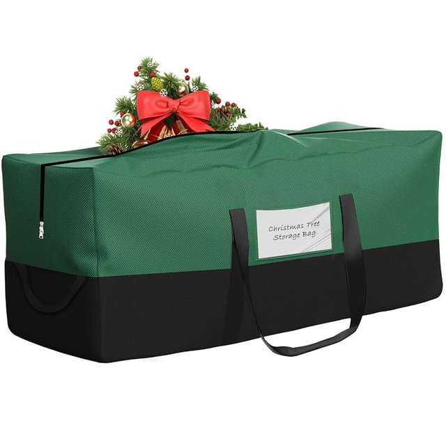 Christmas Tree Bag,Fits Up 10 Ft Tall Artificial Trees,600D Oxford Material,Heavy Duty Tree Bag,Dampproof Storage Bag with Durable Reinforced Handles & Dual Zipper&Transparent Pocket