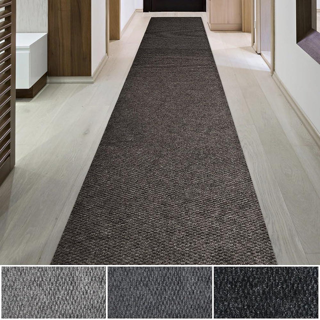 iCustomRug Spartan Weather Warrior Indoor/Outdoor Utility Berber Loop Carpet Runner with Non-Slip Thermoplastic Rubber Backing, 6ft X 9ft in Brown