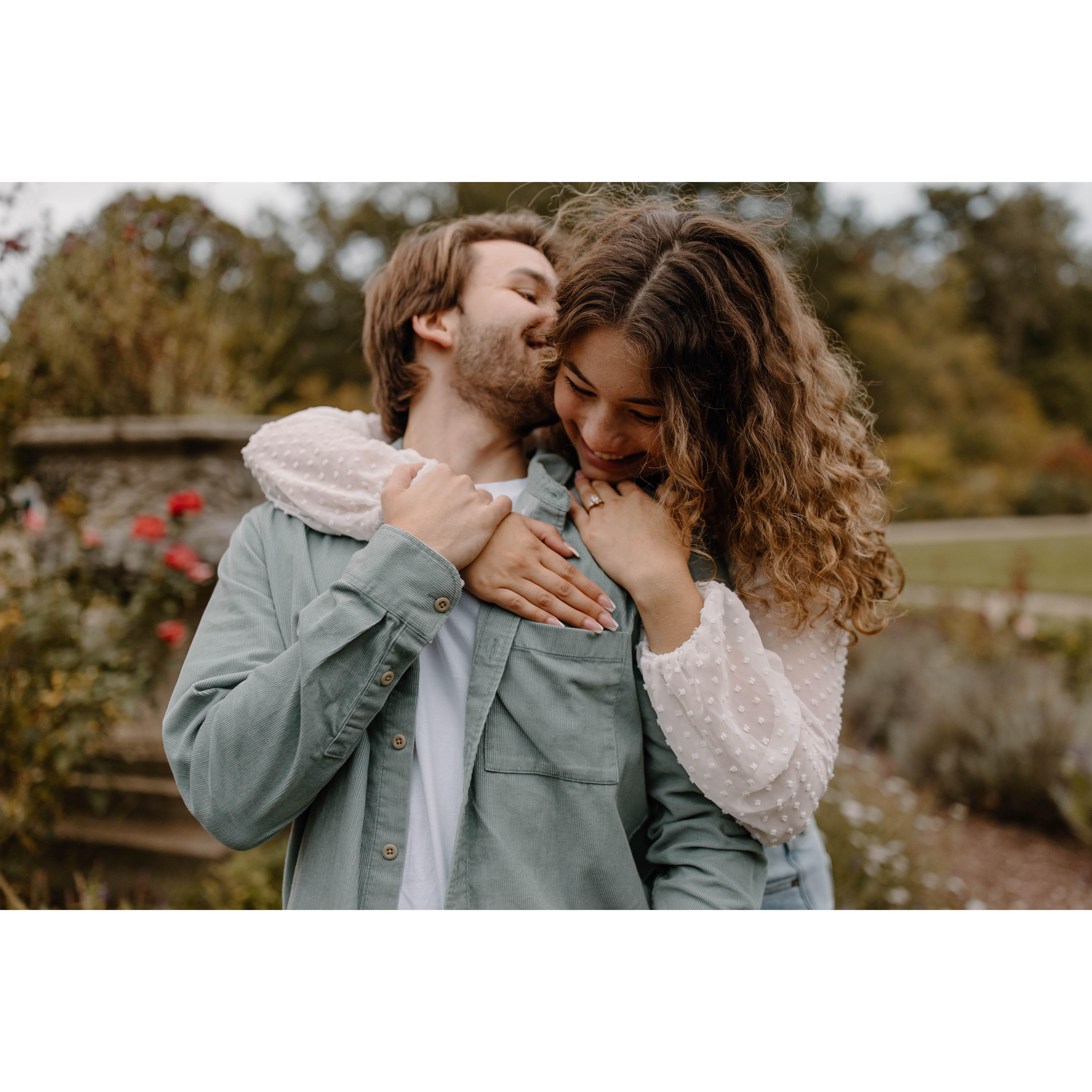 Our stunning engagement photos were taken by Emma Grace Photography in October of 2023.