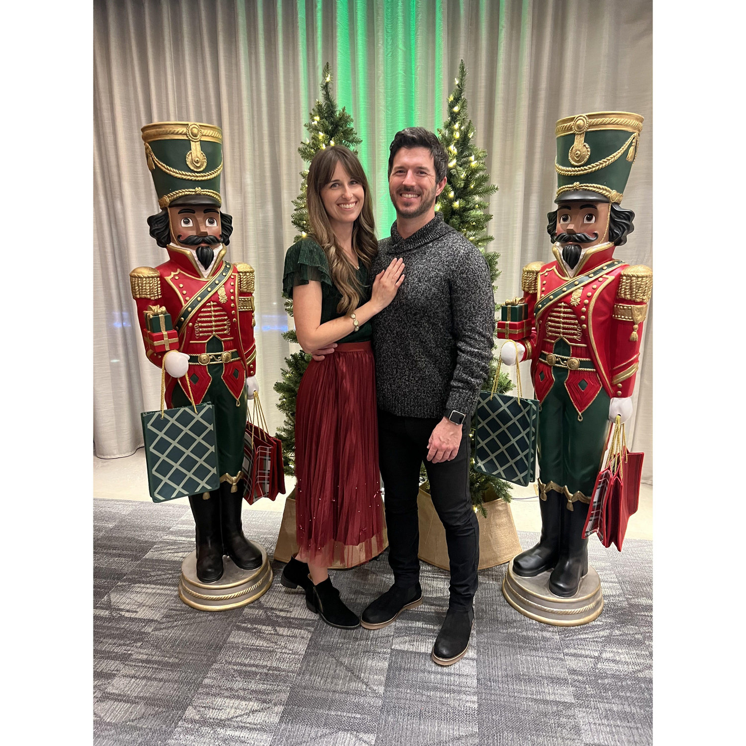For Brea's work party, Justin drove a total of 4 hours just to be present with her.