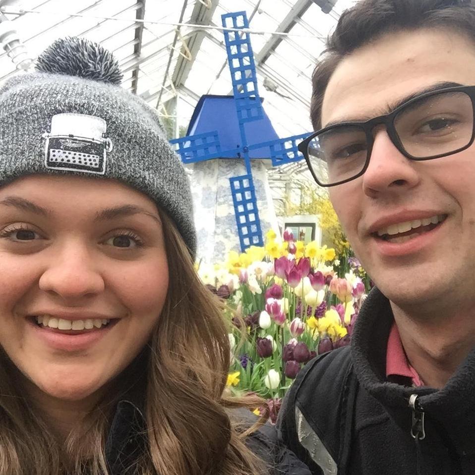An authentic Dutch tulip field and windmill... inside the botanical gardens at Smith.