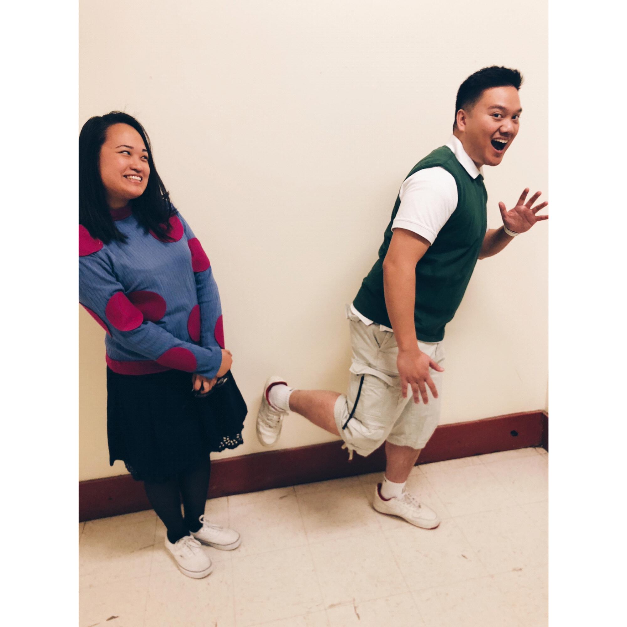 dressed as Doug and Patti for New Year’s! The first New Year celebration together ❤️