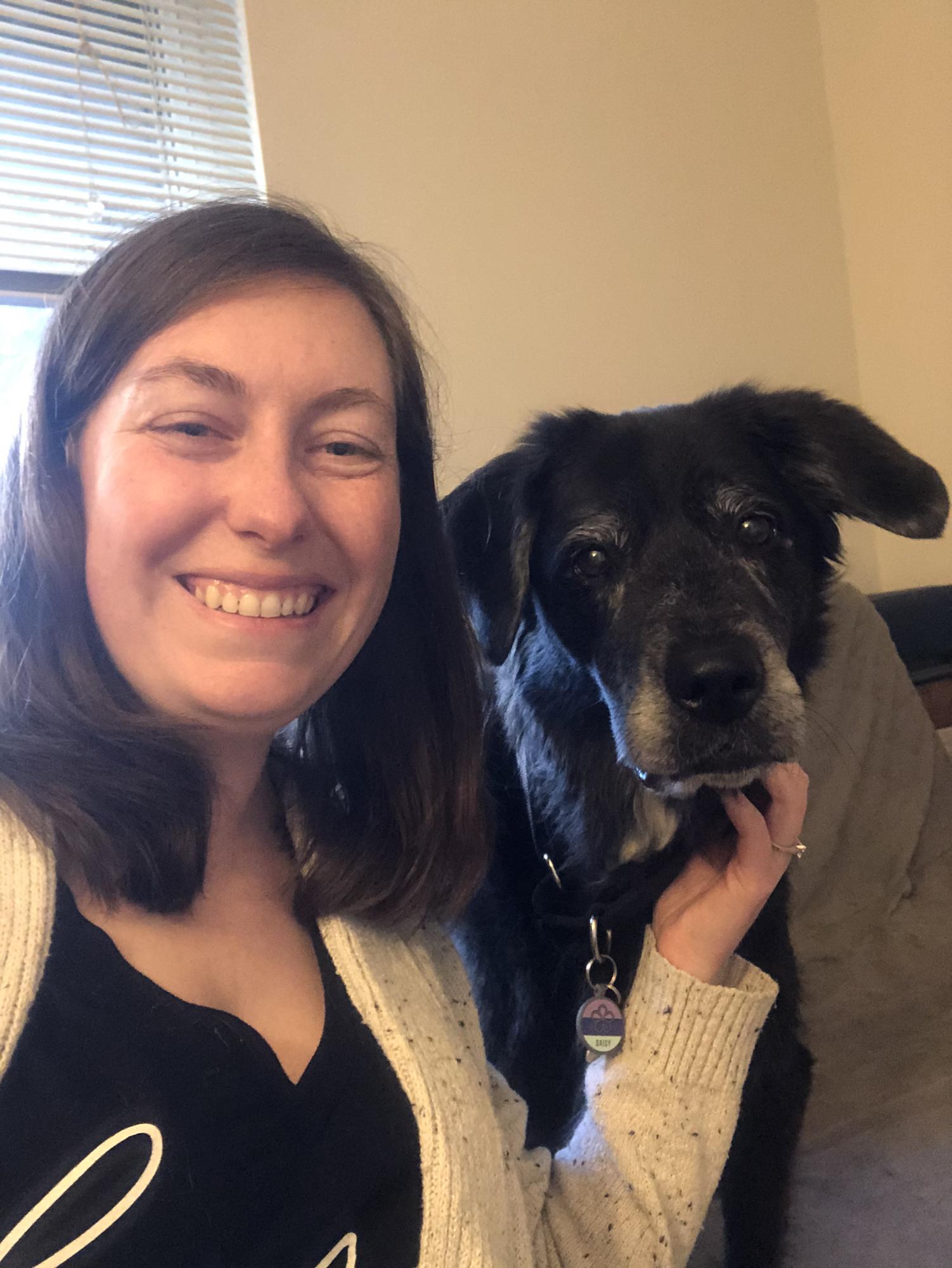 And our most recent addition of the sweet girl Daisy! Please excuse my lack of makeup. This was smack dab in the middle of working from home.