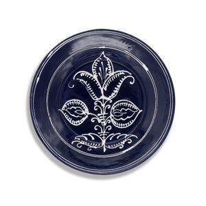 Carolina Irving and Daughters Cobalt Tulip Dessert Plate