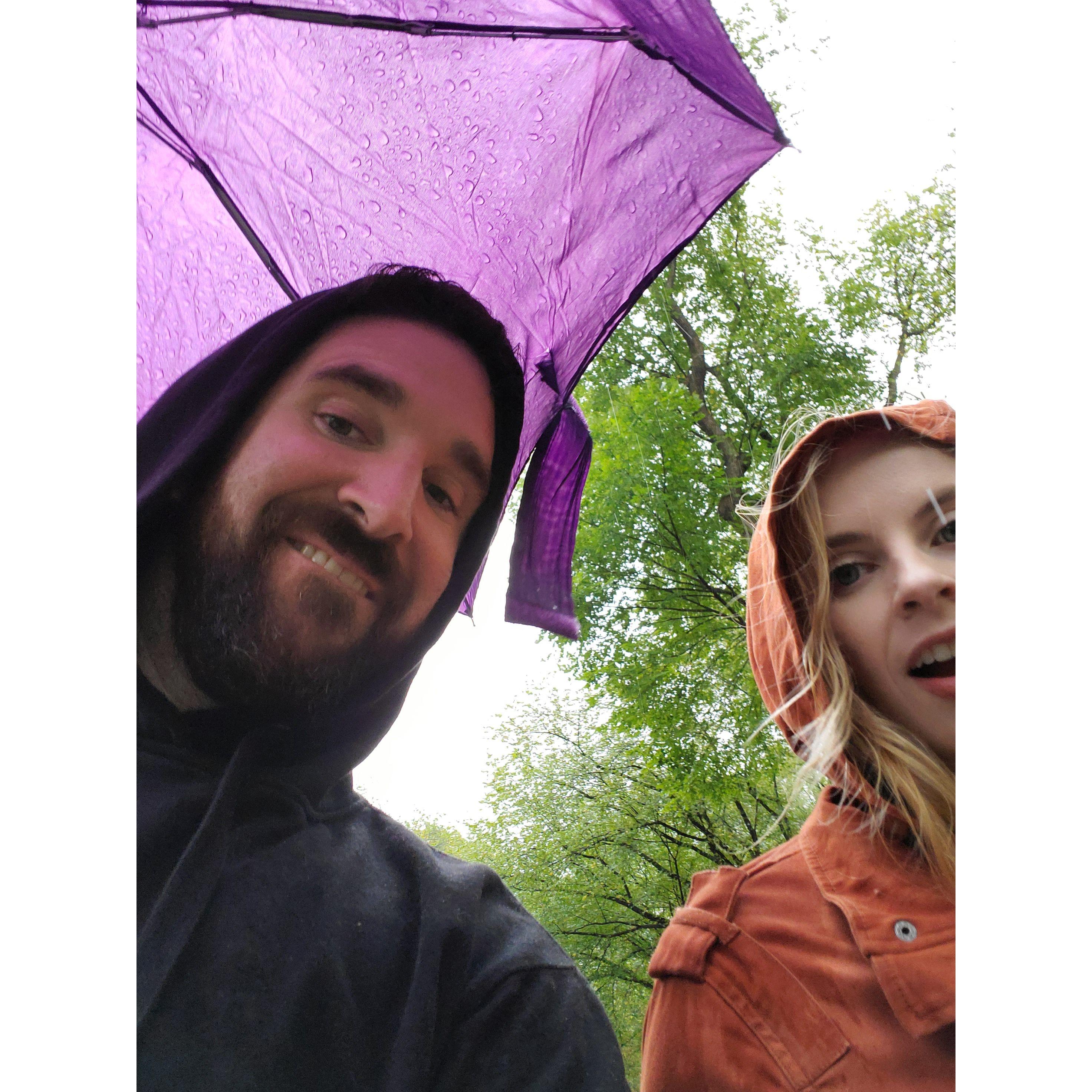 Walking through Central Park in the rain!