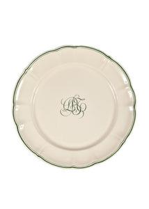 Bespoke Milano Plate with Central Simple Monogram