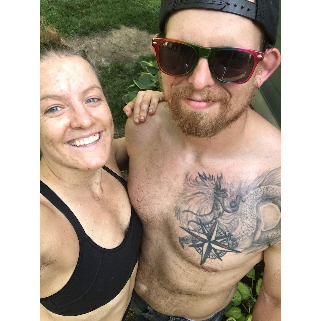 Doing yard work for Colleen's Mom