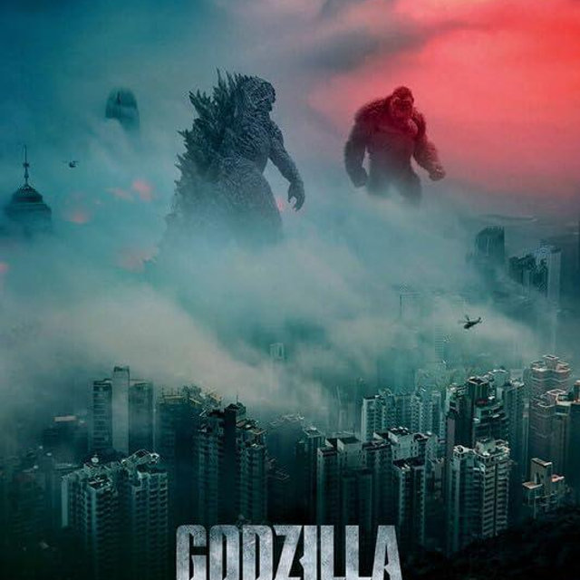 BUY ART FOR LESS Officially Licensed Godzilla v Kong Movie advertsement 24 x 36 Inch Art Poster - Decorative Print - Poster Paper - Ready to Frame