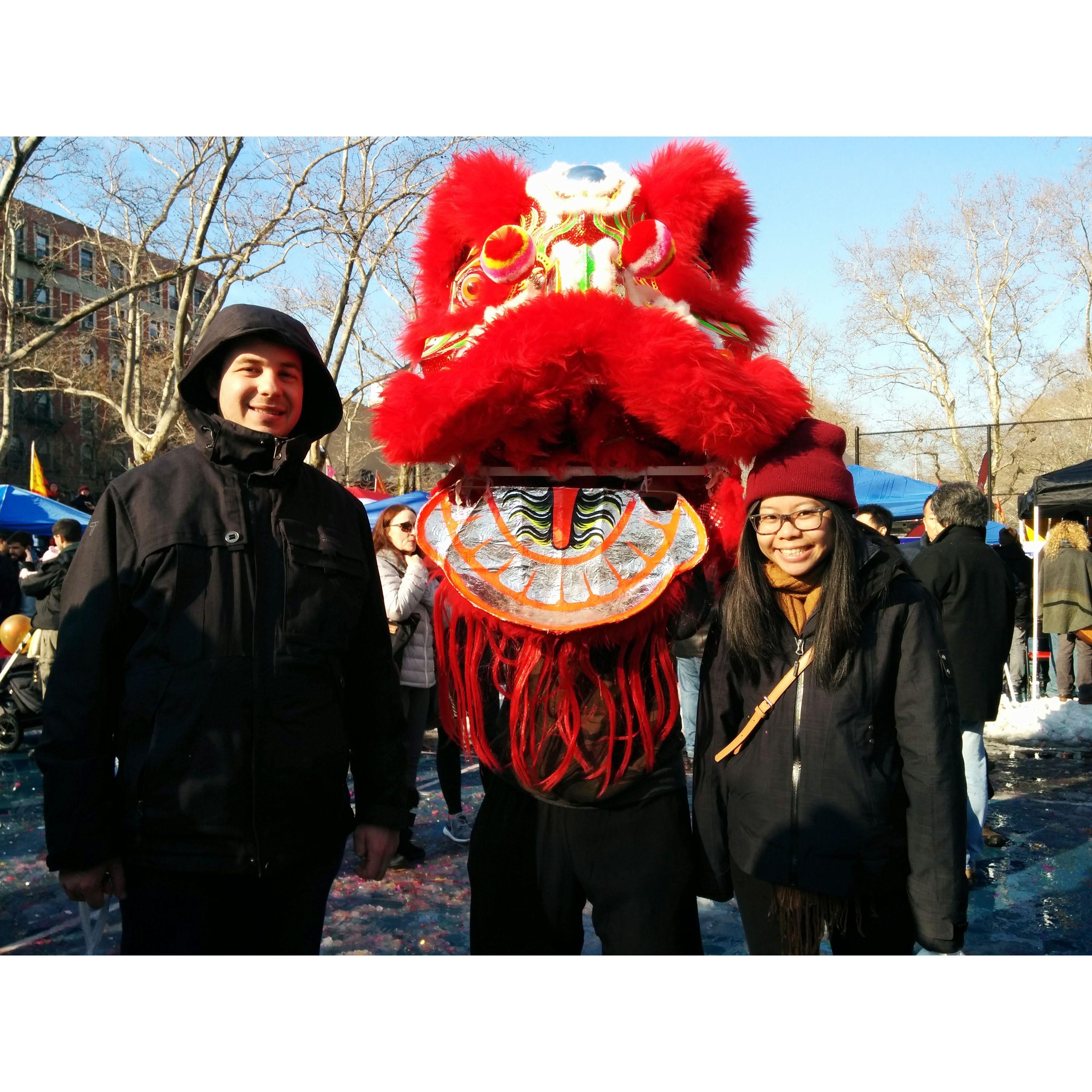 Scott's first time seeing the dragons in Manhattan's Chinatown. Very close to where Pearly was born.