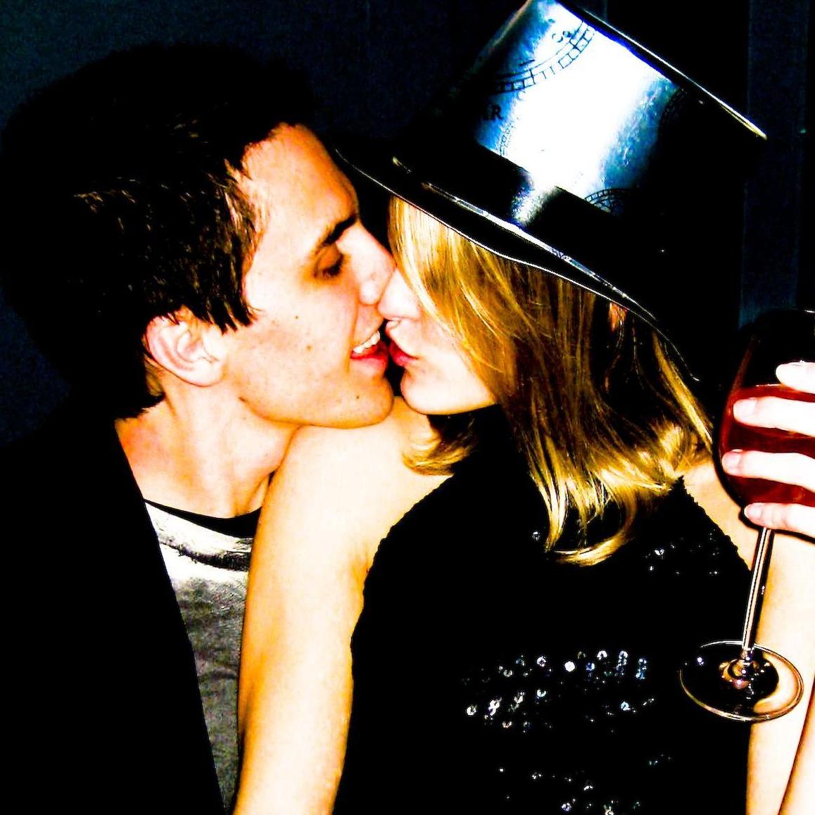 Ringing in 2009 together! I believe I had Mike's Hard Lemonade in that wine glass.