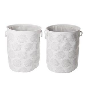 Seville Classics Large Round Collapsible Fabric Laundry Hamper 2 Piece Set