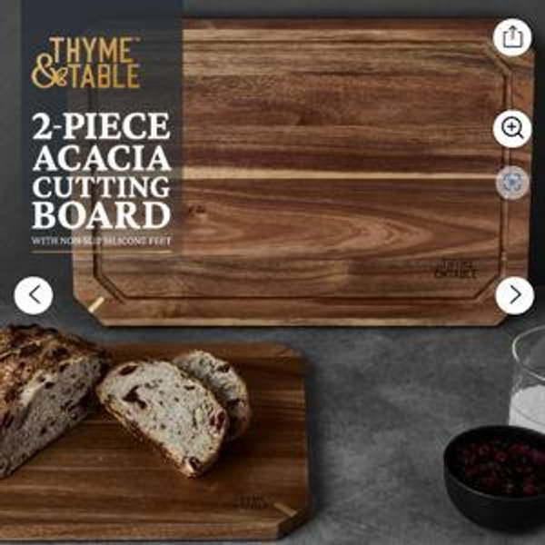 Thyme & Table 2-Piece Acacia Cutting Board Set