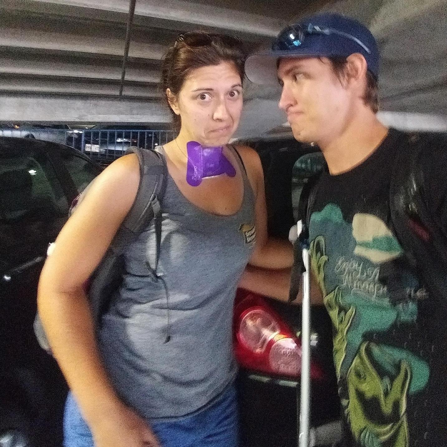 Within six months of dating, Evan had an ACL reconstruction and two weeks later Kelle had her thyroid removed. What a happy couple.