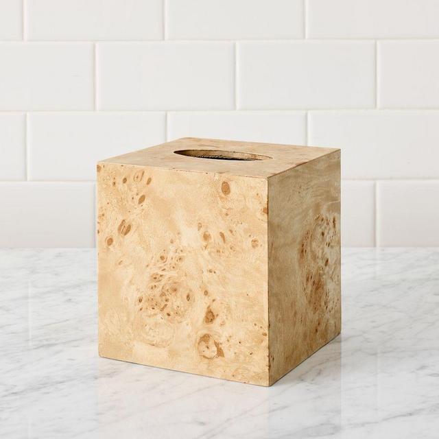 Burlwood Tissue Box, Light
