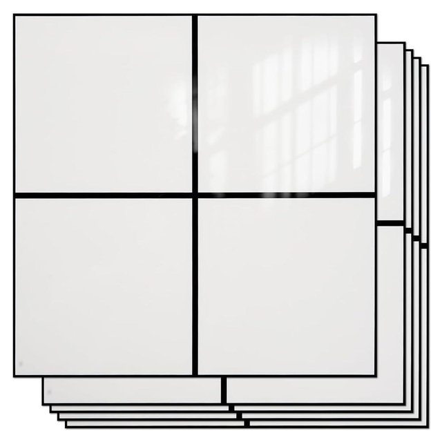 VallisCo Peel and Stick Backsplash Tiles 20 Sheets 12''x12'' PVC Self Adhesive Wall Tiles Back Splash Wall Panels Stick on Backsplash for Kitchen Bathroom Laundry Room, White Checkered